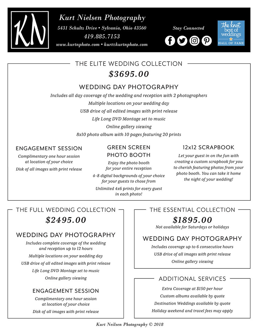 Wedding Photographer Pricing in Toledo - Kurt Nielsen Photography