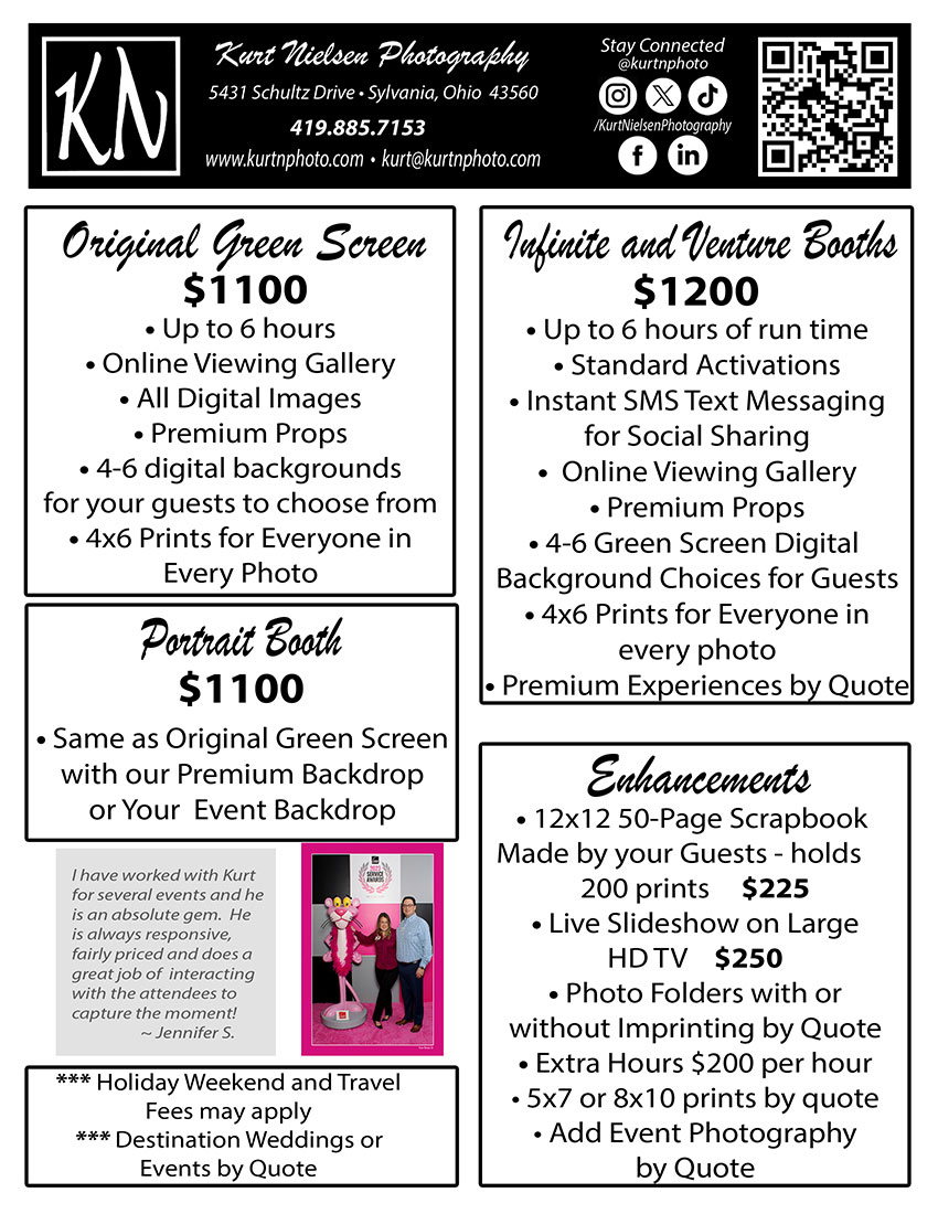 Toledo Photo Booth Rental Pricing