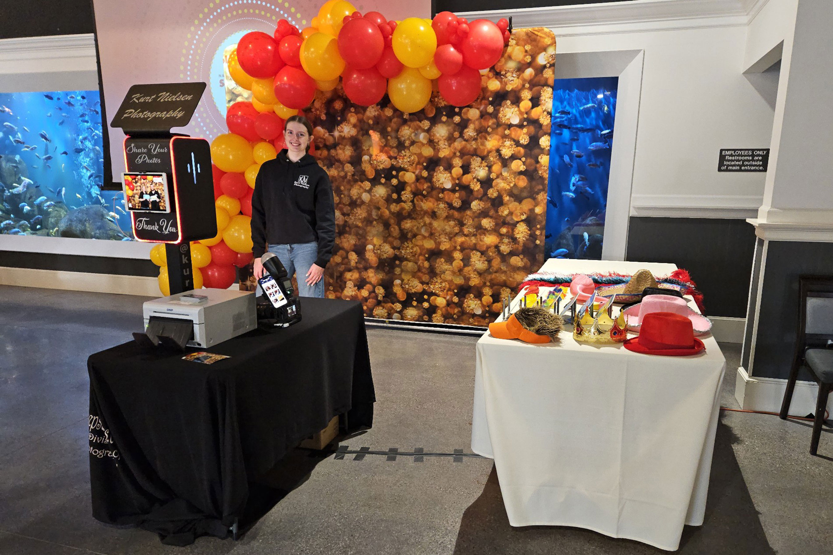 Portrait Printing Booth with Photographer and studio lighting