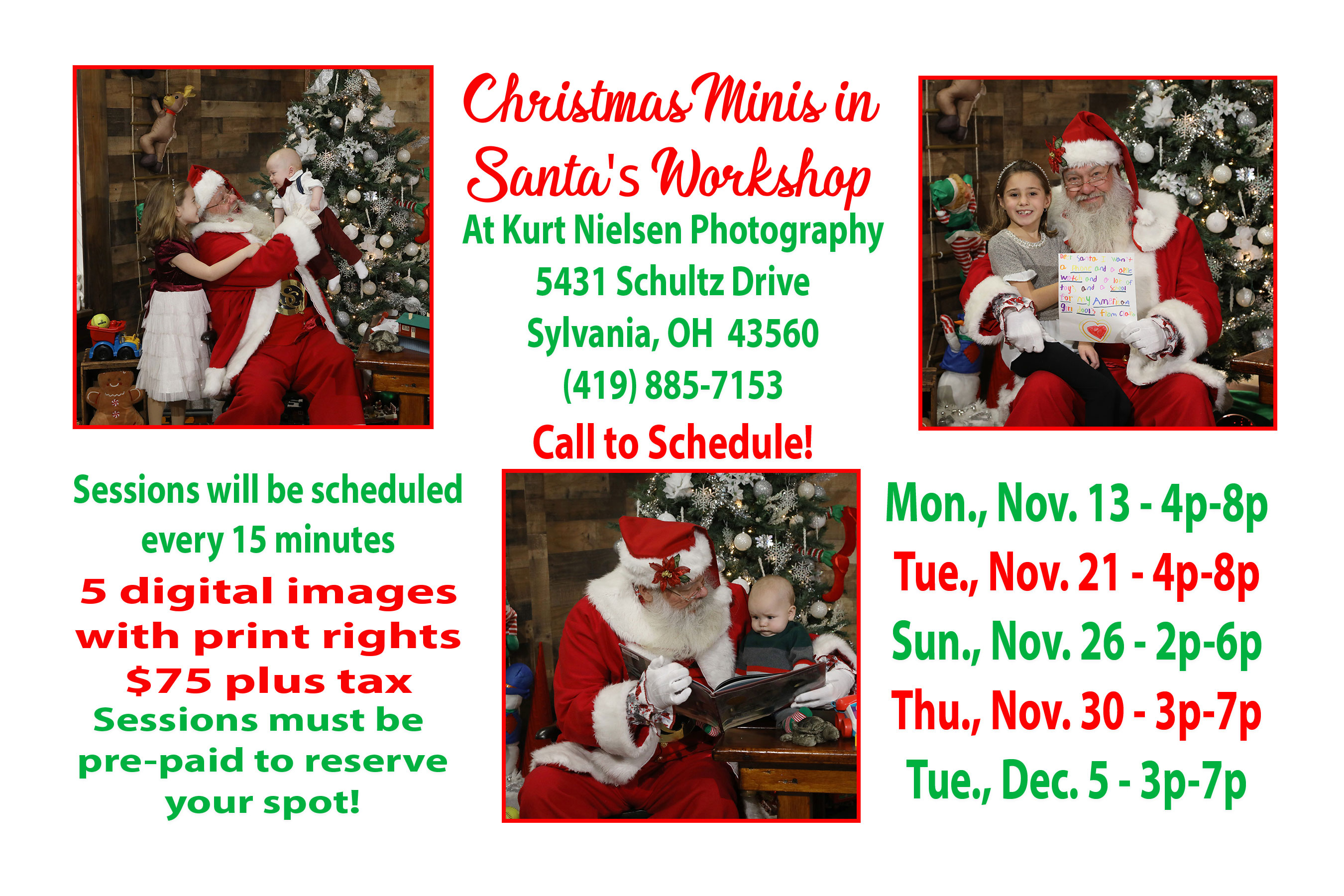 photos with santa for babies in Toledo ohio