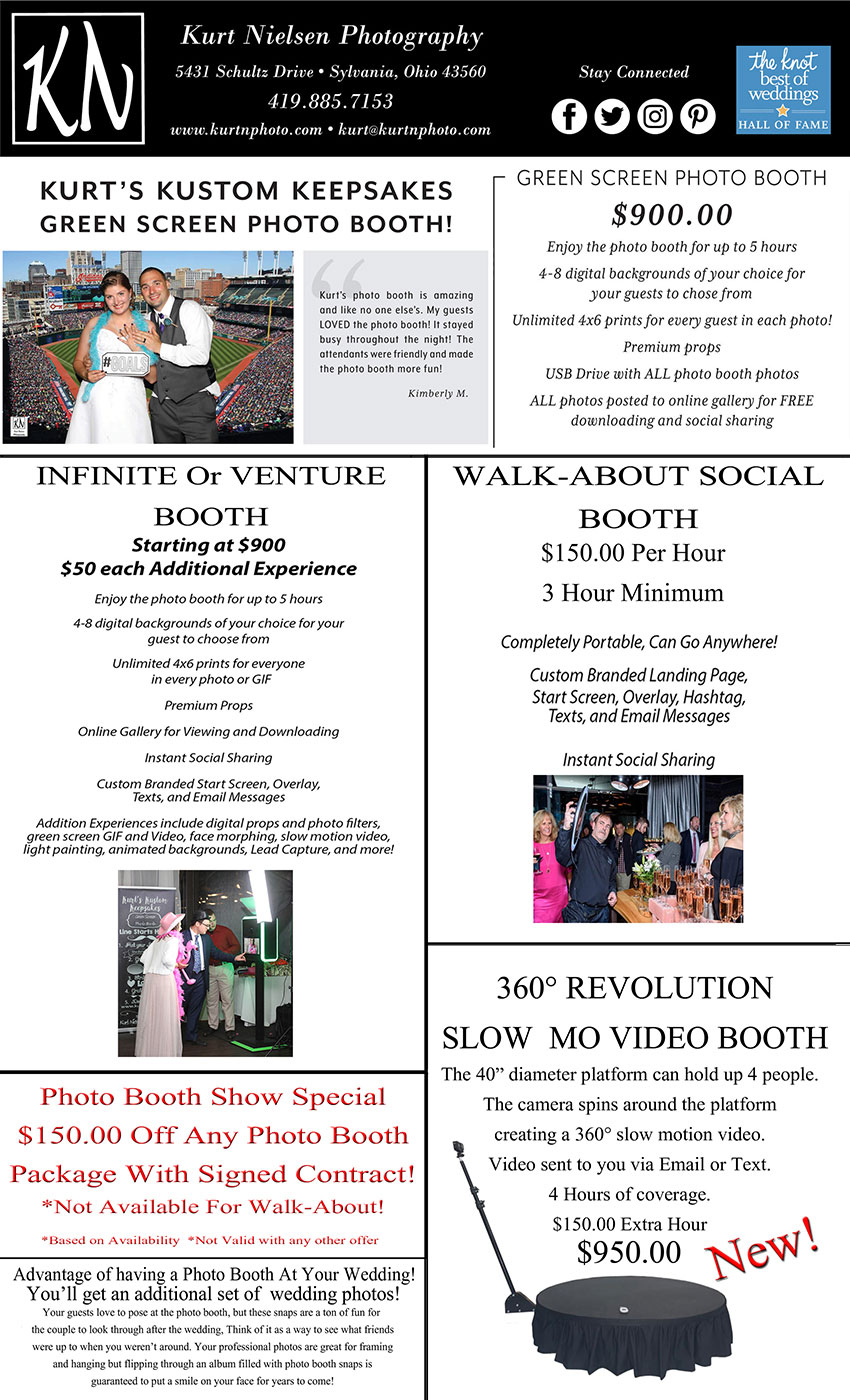 Toledo Photo Booth Pricing and Bridal Show Special Offers