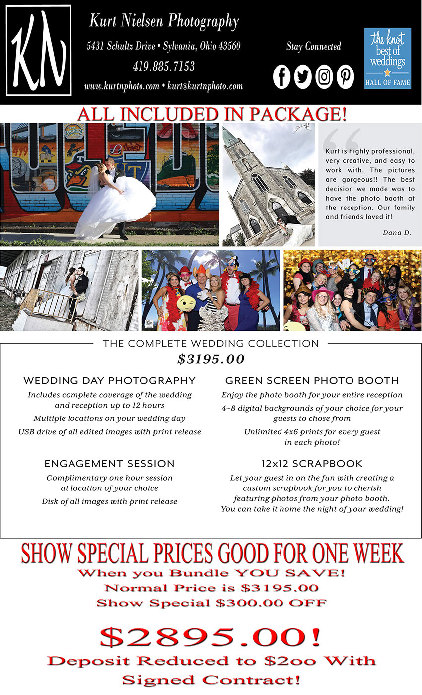 Toledo Photographer Pricing and Bridal Show Special Offer